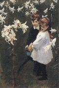 John Singer Sargent Garden Study of the Vickers Children China oil painting reproduction